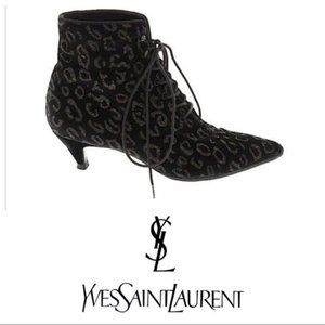 Saint Laurent Leopard Ankle Booties